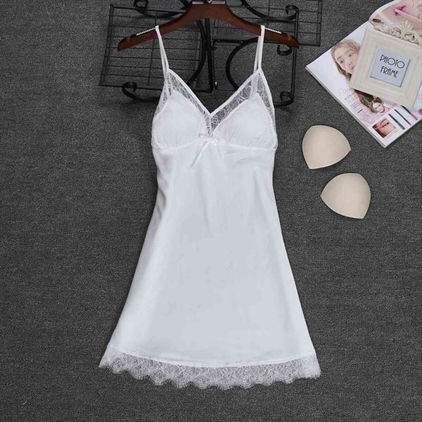 

strap nightdress summer casual women sleepwear faux silk nightgown home wear nightwear bath gown size  xxl, Black;red