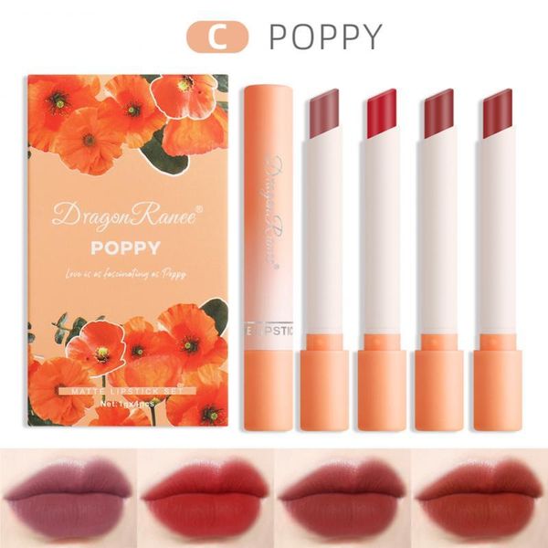 

lip gloss 4pcs cigarette lipstick set velvet matte red waterproof long lasting non stick cup glaze kit cosmetic makeup