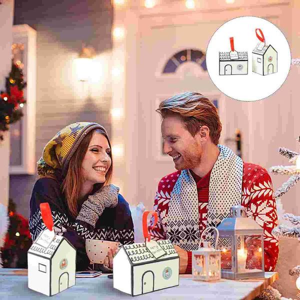 

gift wrap 1 set mini christmas retro house boxes lovely stickers