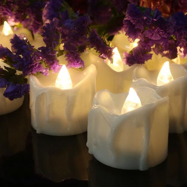 Упаковка из 12 -летней свечей, светодиодные чайные огни с аккумулятором, поддельные светодиодные свечи