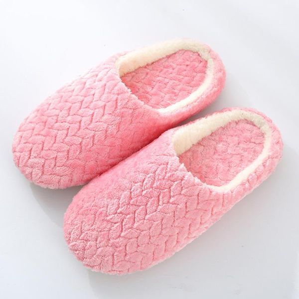 

slippers men winter warm plush lovers home slipper women indoor anti slip shoes house floor soft bottom mute, Black