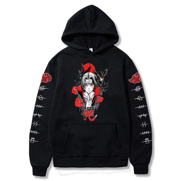 

men's hoodies & sweatshirts anime akatsuki cloud men streetwear autumn winter fashion harajuku women hooded cloth, Black