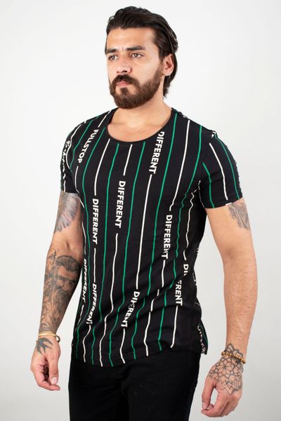 

lined writing pattern men 's t-shirt 2002025 s4w0, White;black