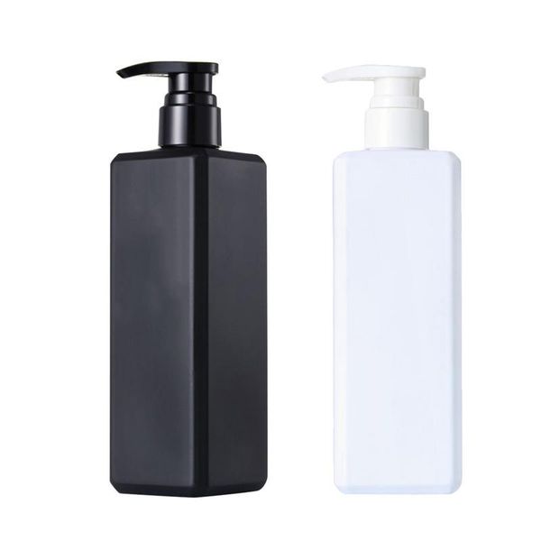 

liquid soap dispenser 1pcs bottles shampoo bottle lotion pump shower gel holder empty container 500ml black + white