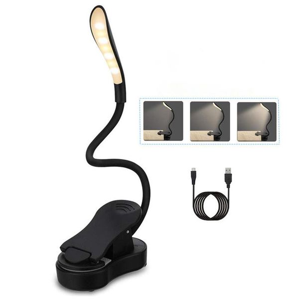 

rechargeable reading light led book light usb flexible book lamp touch dimmer clip table desk lamp protect eye portable clip lam