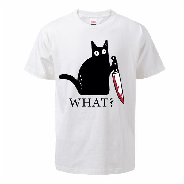 

cute cats what summer mens t shirt tee balck cat short sleeve fashion animal tees cotton streetwear, White;black