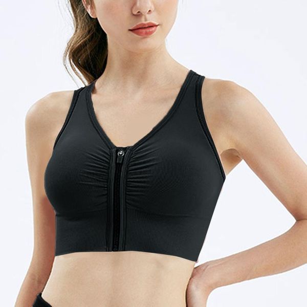 

yoga outfit fashion sports bra women front zipper underwear fitness shirt push up crop bras vest sportswear plus size 2021 #t1q