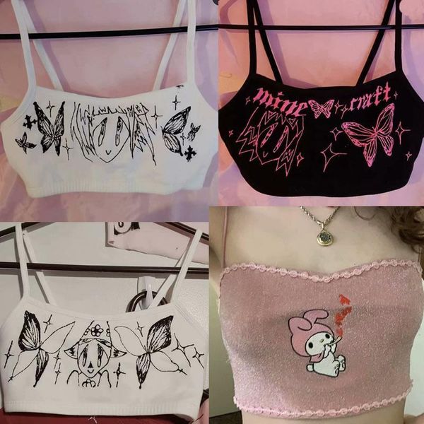 

aesthetic tank y2k tank tank kawaii gothic solid tpunk street, White