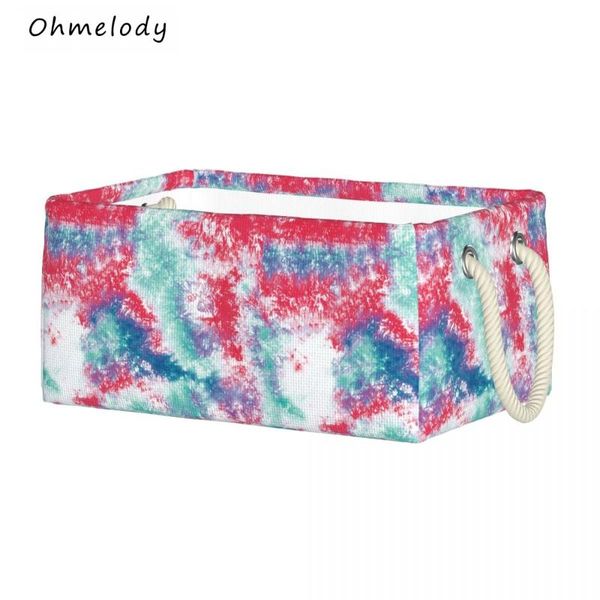 

cosmetic bags & cases tie-dye floral pattern organizer baskets storage bin shelf basket linen fabric toy box waterproof coating nursery hamp