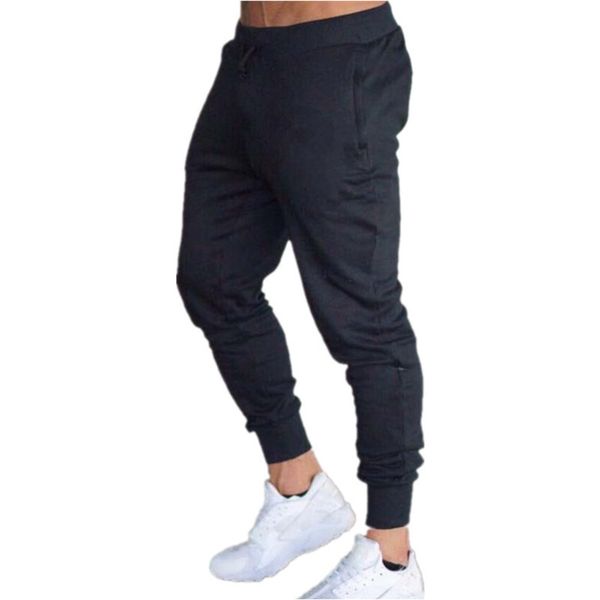 

street clothing sports men's fitness running pants fashion casual leggings, Black