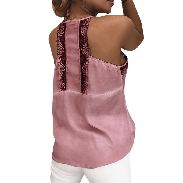 

womens fashion solid color camisole summer sexyy hollow lace v-neck is thin and tube soft and comfortable, Red;black