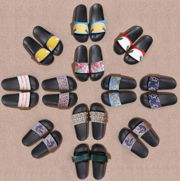 

2021 stylish slippers tigers fashion classics slides sandals men women shoes tiger cat design summer beach size 36-48, Black