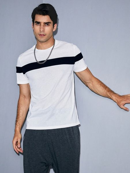 

men colorblock tee z3dd#, White;black