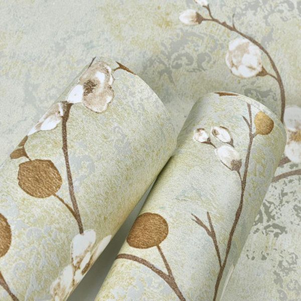 

wallpapers 3d retro flowers pattern wallpaper 0.53*10m non-woven tv background bedroom room wall sticker wallcovering home decro