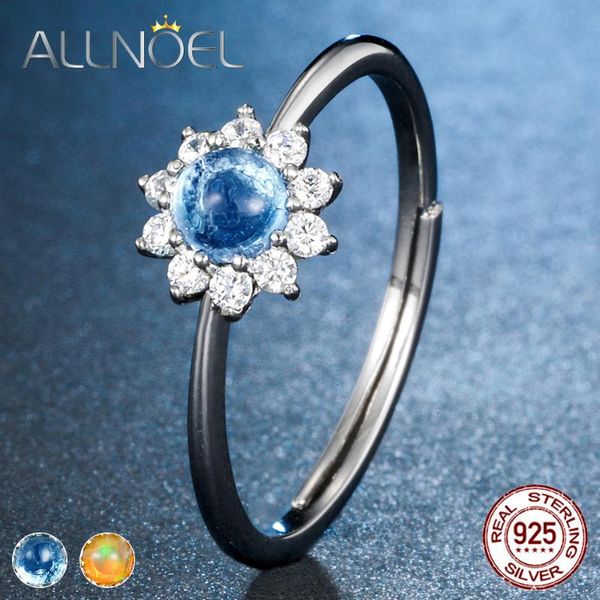 

cluster rings allnoel silver 925 jewelry authentic women's ring z mysterious opal fine gold 14k wedding couple, Golden;silver