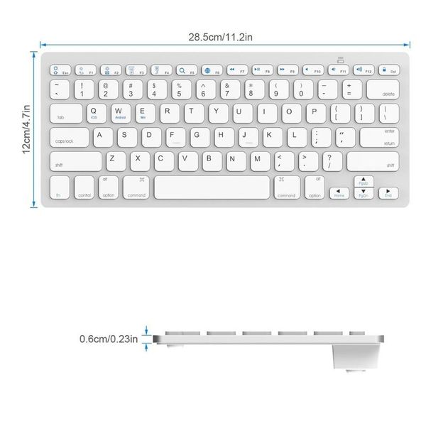 

keyboards bluetooth keyboard multi-device slim battery operated wireless compatible with pad, windows qw