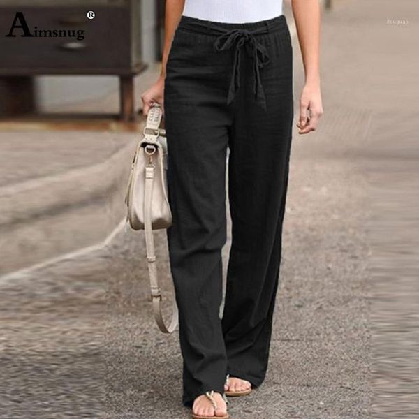 

women's pants & capris plus size 4xl 5xl 2021 vintage linen summer trousers casual drawstring loose pantalon female ankle-length, Black;white