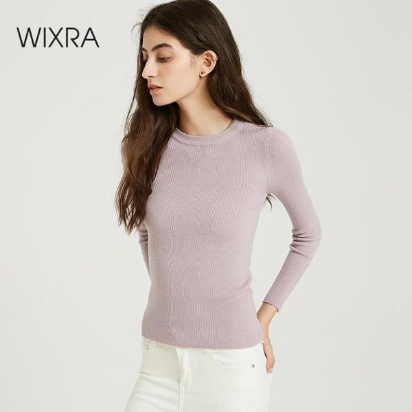 

women's sweaters wixra soft warm women and pullovers 2021 autumn spring o neck ladies knitted sweater jumpers, White;black