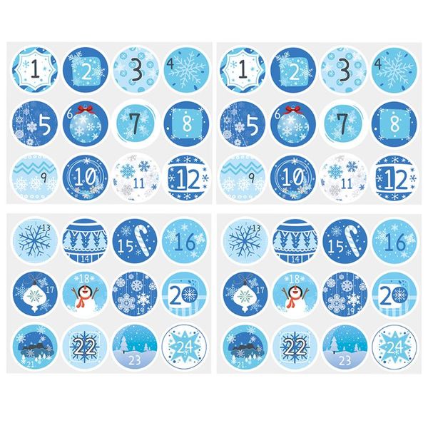 

gift wrap 20 sheets xmas snowflakes digital calendar countdown sticker bag