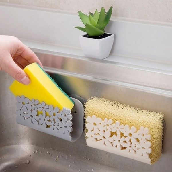 

hooks & rails suction cup sponge holder kitchen sink drain rack for dish cloths rag towel bathroom soap accessories