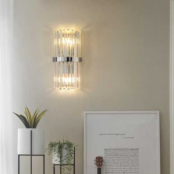 

wall lamp simple crystal living room bedroom bedside corridor aisle light luxury