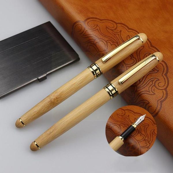 

fountain pens 1pcs bamboo pen wood handle with storage business stationery school office student writing gift c l0k8