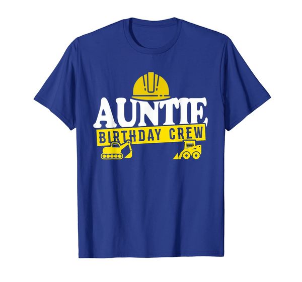 

auntie birthday crew t-shirt construction theme bday party, White;black