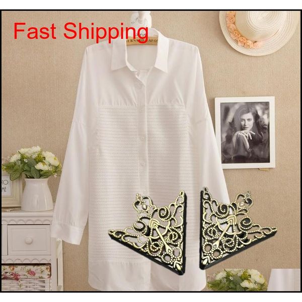 

a pair of hollowed - out collar button, vintage collar corner clip ladies collar pin jewelry acce qylsvn homes2007, Silver