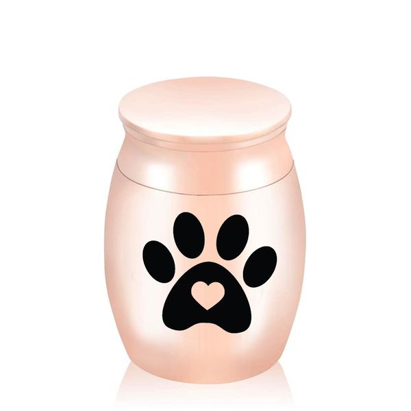

cremation pendant urn love dog paw cute aluminum commemorative men and women pet universal 30x40 jar, Silver