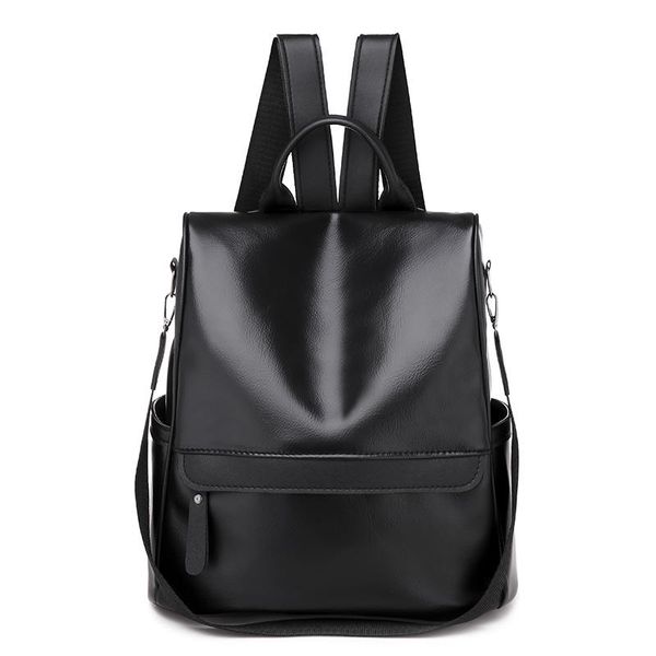 

backpack style pu soft leather schoolbag large fashion capacity outdoor