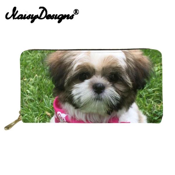 

wallets noisydesigns shih tzu dog pattern women wallet animal long clutch zipper purse for lady girl coin holder hasp bags, Red;black