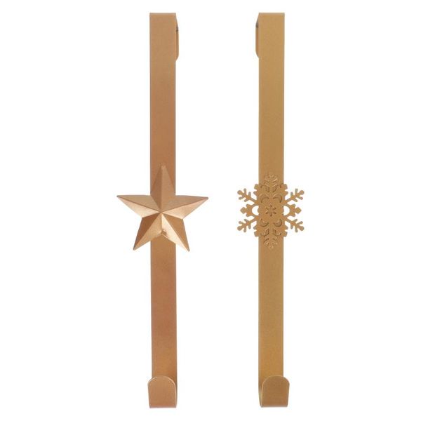 

hooks & rails 2pcs christmas stocking holders metal snowflake multipurpose hangers