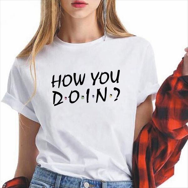 

instagram clothes harajuku with women print european vintage friends10th anniversary short sleeve family look casual, White
