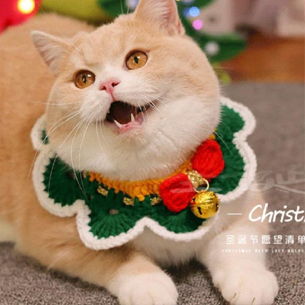 

cat collars & leads christmas pet hand-knitted knitted woolen dog small year decor