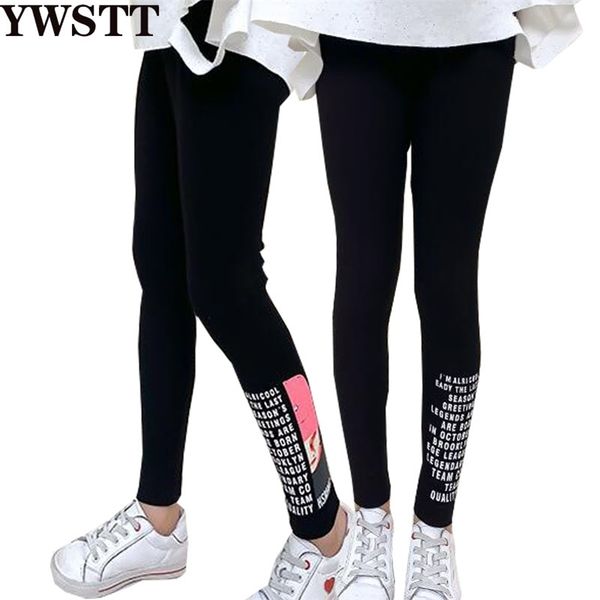 

girls print letter leggings 10 12 years teenage girls cotton pant k kids sport trousers students bottoms outwear 210303, Blue