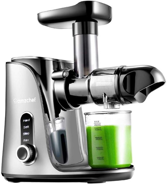 

juicers amzchef slow juicer masticating extractor cold press machines two speed modes 2 travel bottles 500ml led display