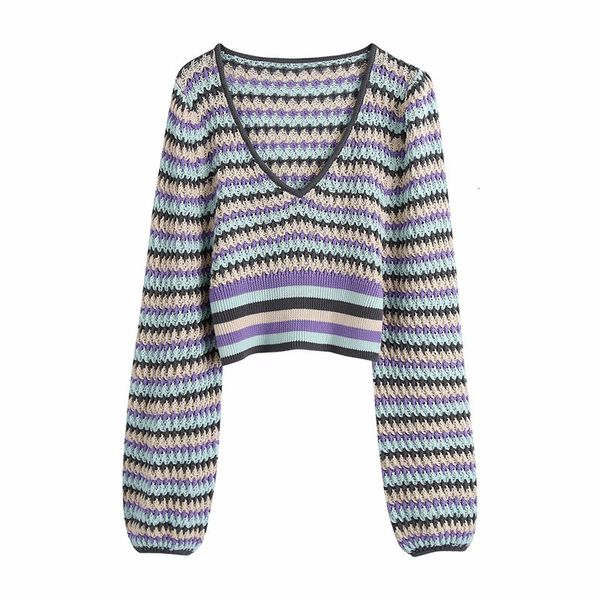 

women's knits & tees casual women v neck knitted blouse 2021 spring-autumn fashion ladies high street vintage shirt female jacquar, White