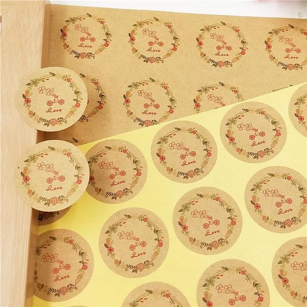 

gift wrap 100pcs/lot thank you cake baking seal self adhesive kraft sticker labels thanksgiving box/envelope decoration