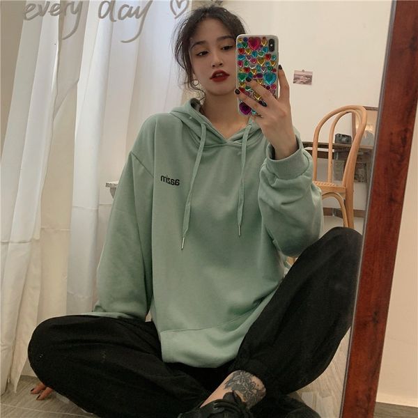 

2021 new spring autumn hoodies women oversizes plain harajuku long sleeve hooded sweatshirt thin pullovers outerwear pocket yxcu, Black