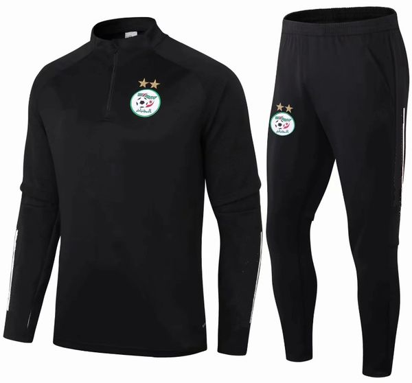 

mens kids soccer tracksuit long sleeve chandal futbol 2021 2022 algeria men football training suit kane werner camiseta de10 6498, Black
