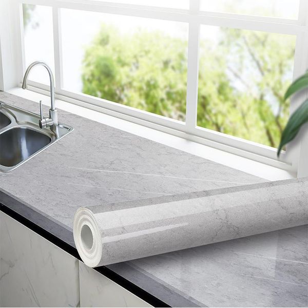 

window stickers simple modern decorative films waterproof oil proof sticker kitchen marbling autocollant mural home decor dm50d
