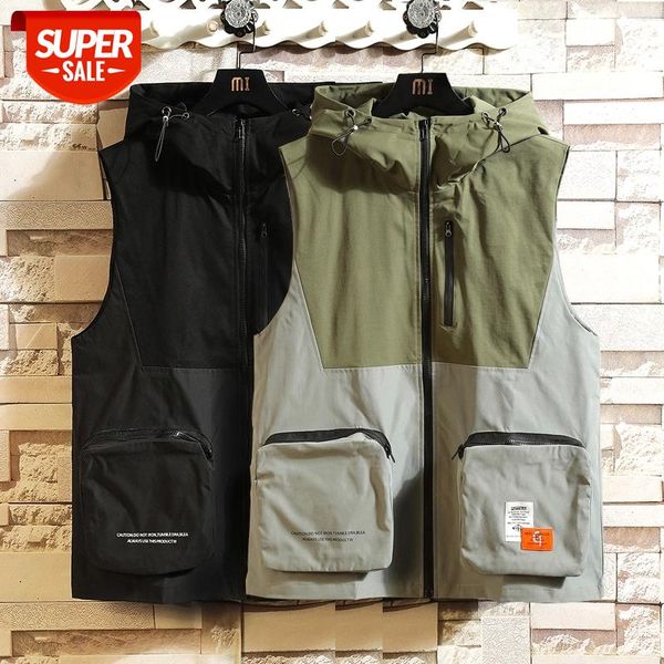 

sleeveless jacket fashion vests for men's pocket pgraphy waistcoat casual spring autumn outdoors military black fishing #uu03, Black;white