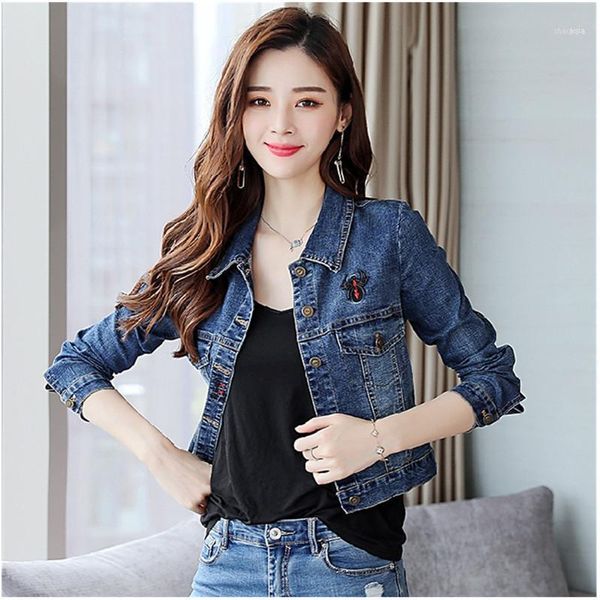 

jeans jacket women streetwear vintage clothes blue denim jackets casual korean short coats1, Black;brown
