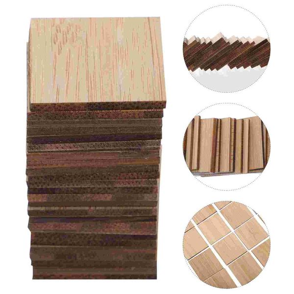 

wall clocks 25pcs unfinished bamboo slices diy square pieces blank crafts