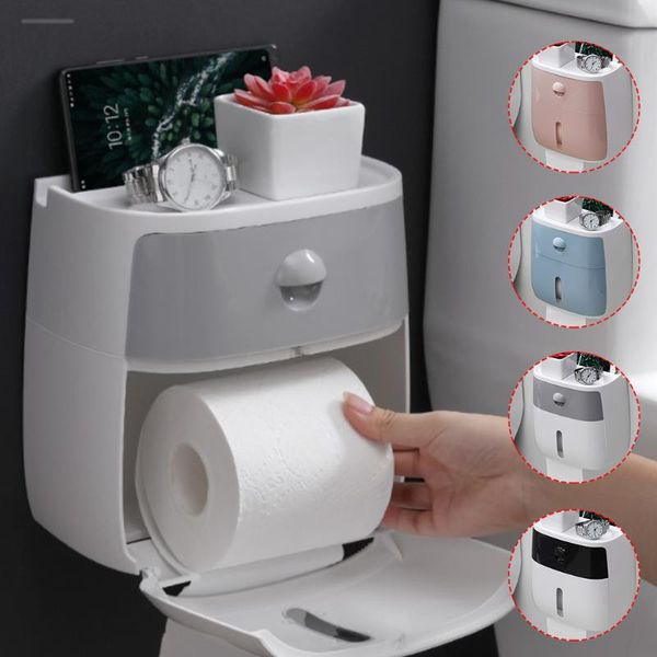 

tissue boxes & napkins wall mount nail paper holder box with shelf drawer storage organizer for bathroom toilet