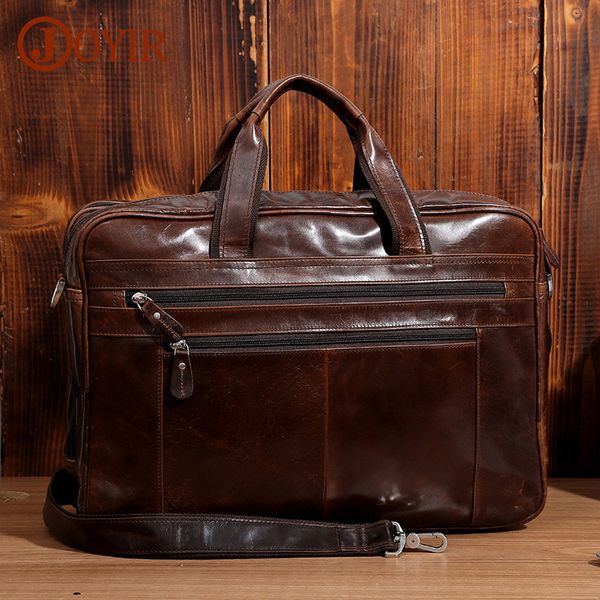 

briefcase leather multi function 17 inch busins msenger computer bag men's hand