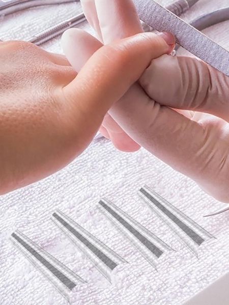 

false nails 1 box240pcs fake transparent french nail tips artificial acrylic ballerina coffin manicure design set diy tool, Red;gold