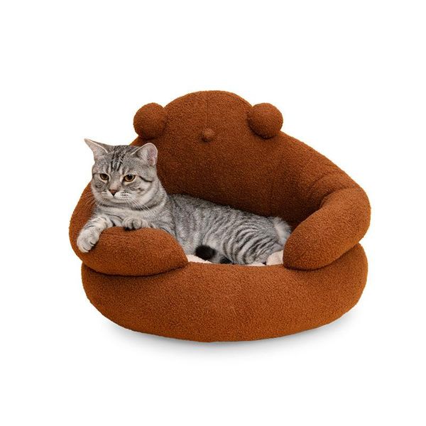 

cat beds & furniture soft and warm bed hug dog semi enclosed small kennel pet sofa mat cozy interesting cats house deep sleeping supplies