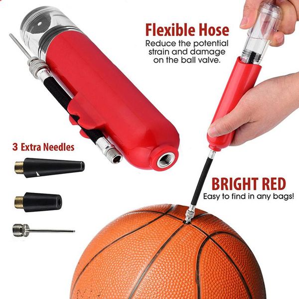 

bike pumps 2 ways air pump football basketball volleyball inflator plastic hand with inflating gas needle adaptor