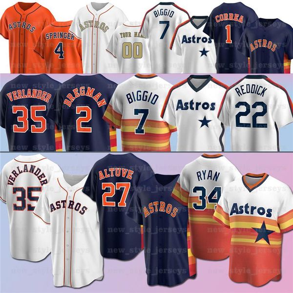 

27 jose altuve 4 george springer astros jersey 1 carlos correa 7 craig biggio 34 nolan ryan 2 alex bregman baseball jerseys, Blue;black